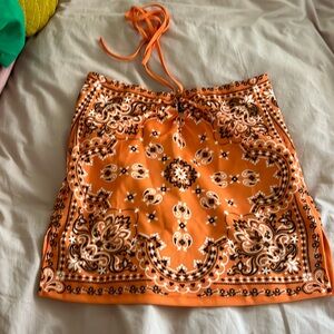 Orange bandana halter top